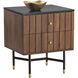 Wellington 21.5 X 18.75 inch Black Marble Night Stand